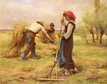 ジュリアン・デュプレ Painting - ラ・レコルト・デ・フォアンの農場生活 リアリズム ジュリアン・デュプレ